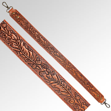 American Darling ADBT108-28 Hand Tooled Genuine Leather Crossbody Handle Strap For Bags
